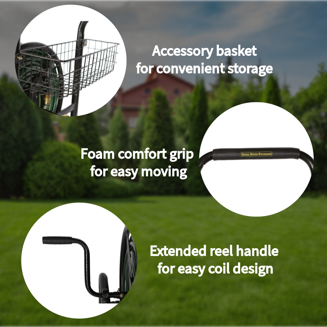 Heavy Duty Hose Reel Cart with Wheels