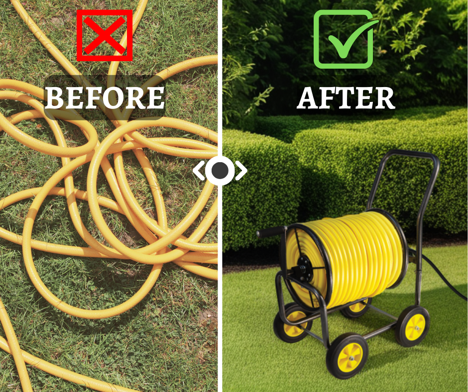 Hose Reel Cart with Wheels