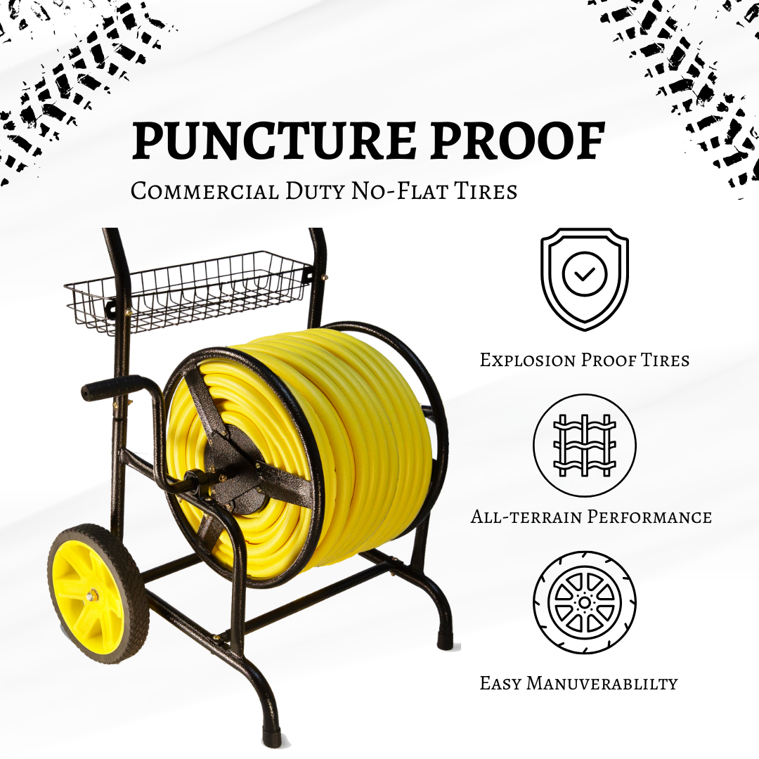 Heavy Duty Hose Reel Cart with Wheels