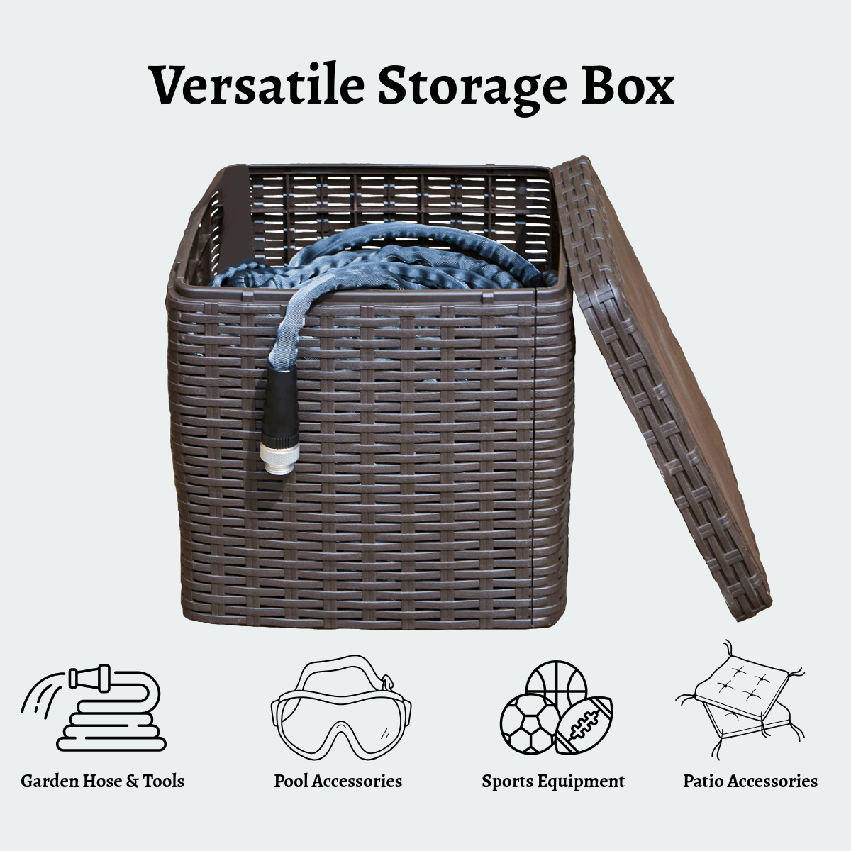 Garden hose storage box