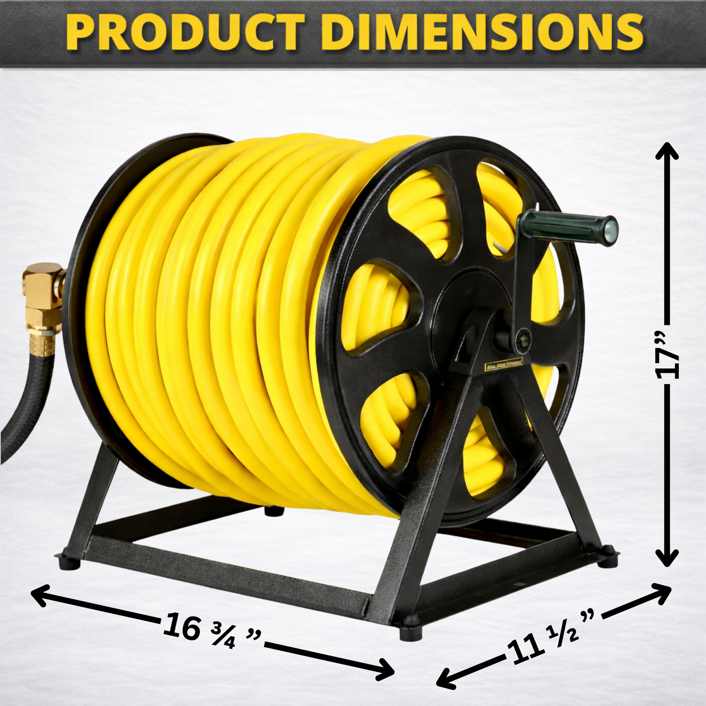 Durable hose reel mount for floor or wall installation with 200 ft garden hose capacity