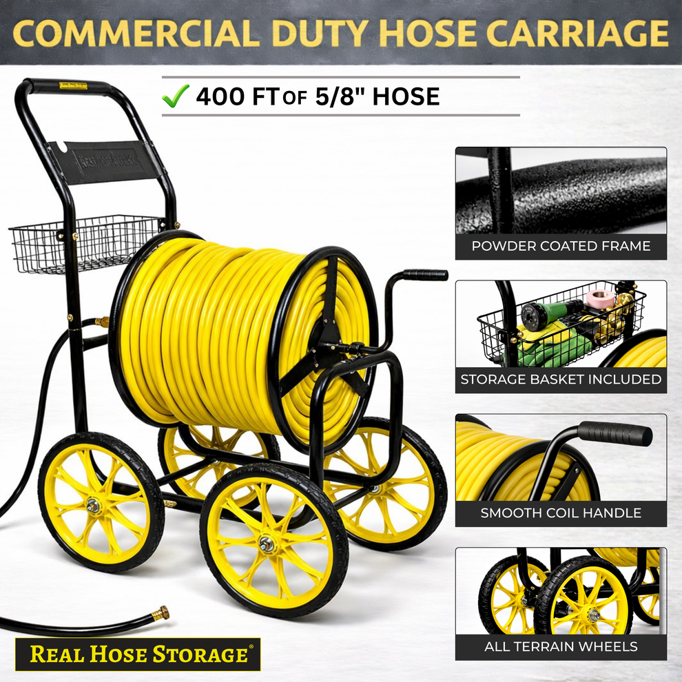 4-Wheel Hose Reel Carts | Real Hose Storage Solutions