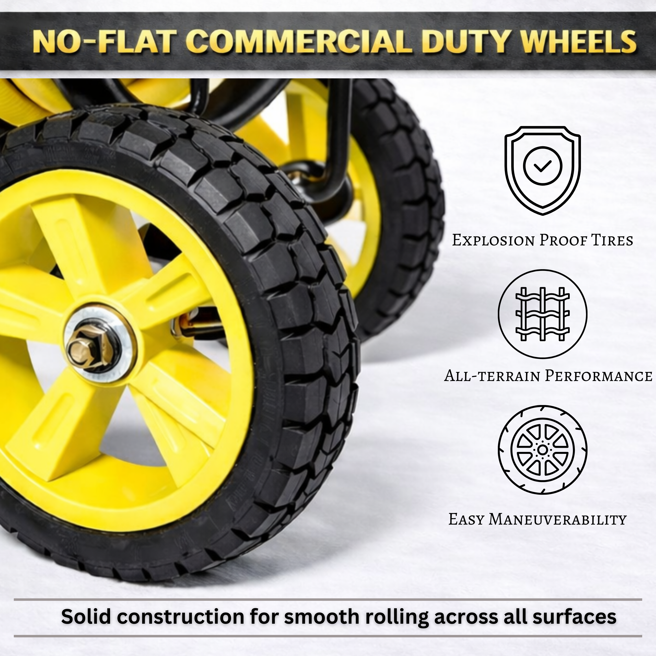 Heavy-duty 2-wheel hose cart holding up to 300 ft of garden hose for home or jobsite use