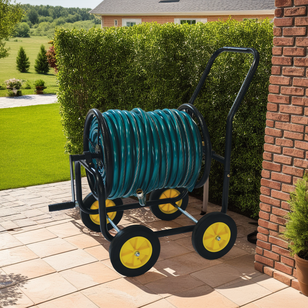 4-Wheel Residential Hose Reel Cart - 250ft Hose Capacity