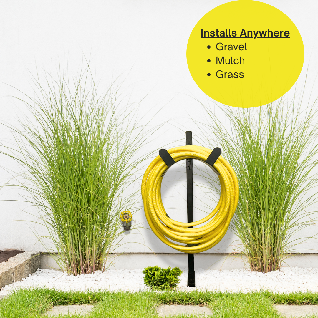 garden hose hanger stand, mounted hose storage