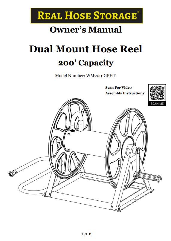 (WM-KD-GPHT) Wall Mount Hose Reel - Graphite Replacement Parts