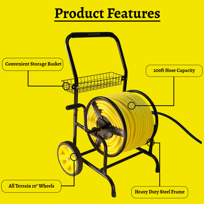 Heavy Duty Hose Reel Cart with Wheels